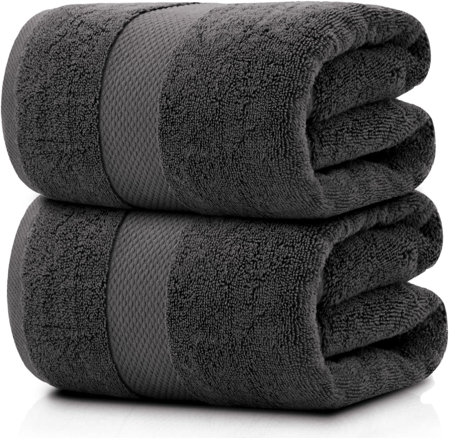 White Classic Luxury Bath Sheets Towels for Adults Extra Large | Highly Absorbent Hotel Collection | 35x70 Inch | 2 Pack (Charcoal Gray)