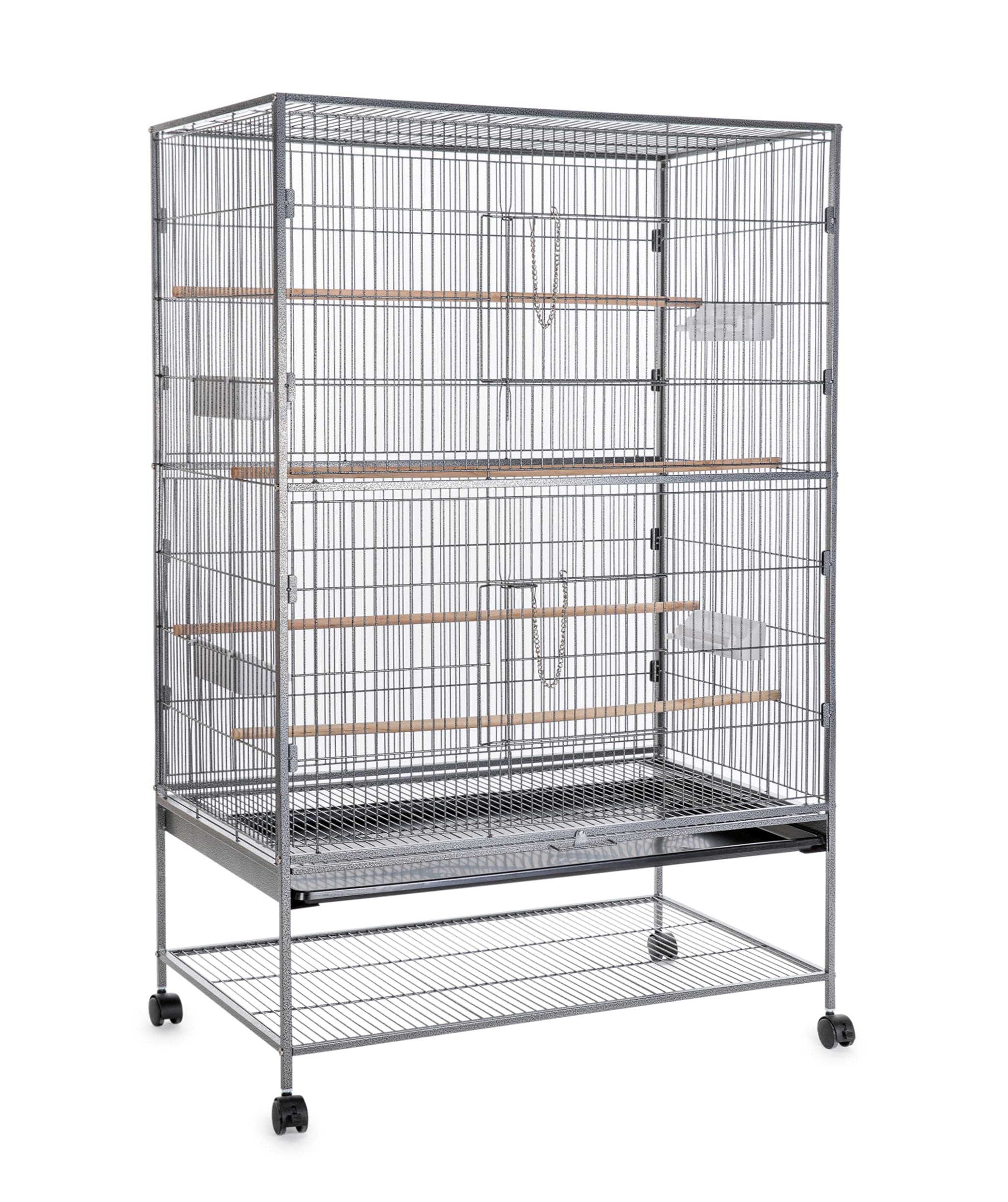 Egardenkart, Extra Large Bird Cage - 153cm, Wrought Iron Birds Cage with Rolling Stand | Parrot Cage with Anti-Rust Paint, Wooden Perches, Feeders | Bird Cage Large with Easy-Clean Tray (X Large)