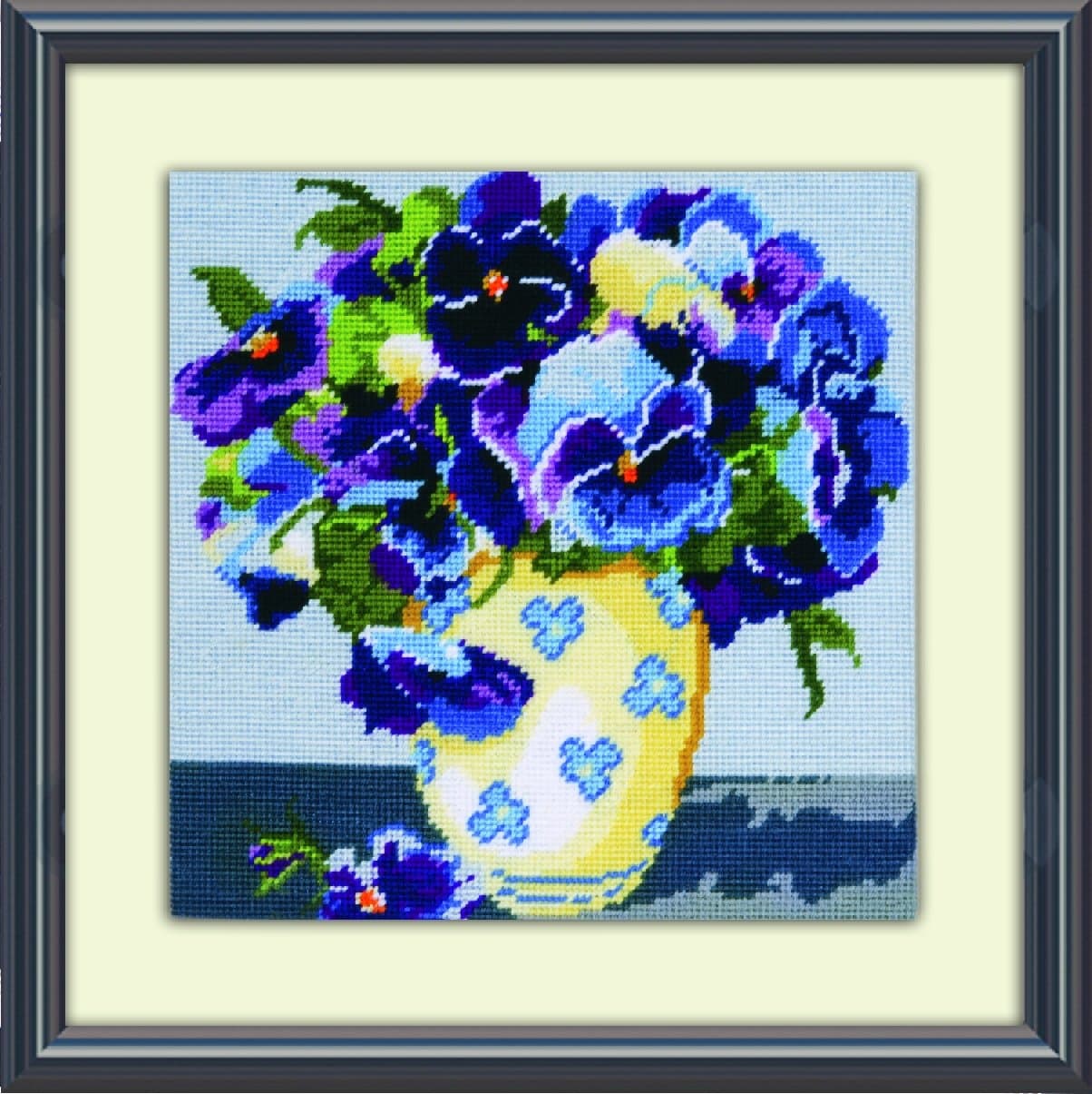 2523 Needlepoint Kit, Pansies, 10" X 10" Needlepoint Kit, Pansies