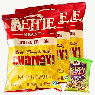 Kettle Chamoy Potato Chips (6.5oz, 3pk) Limited Edition - Mexican Street Popcorn 2oz - 4 Items