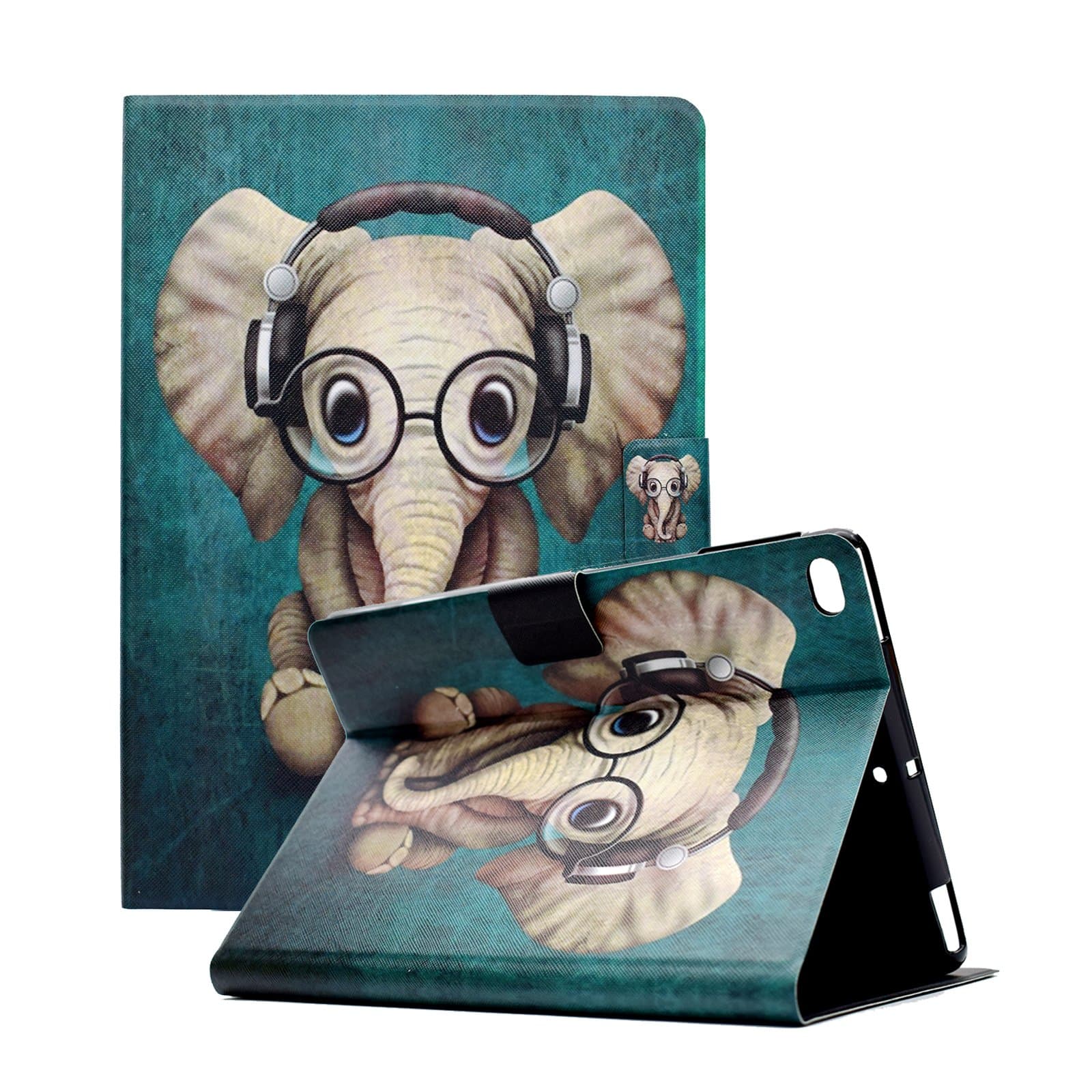 Anvas Case for iPad 9.7 2018/2017 - Slim Lightweight Smart Shell Standing Protective Cover with Auto Wake/Sleep Feature for Apple iPad 6th Gen/iPad 5th Gen 9.7 Inch Tablet,Music Elephant