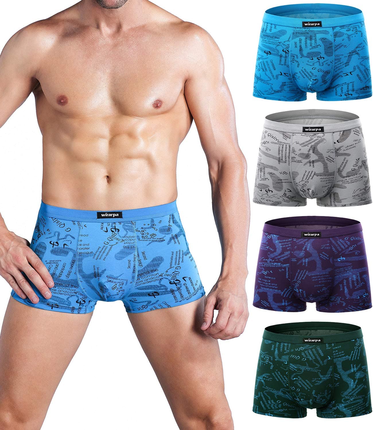 Men's Breathable Modal Microfiber Trunks Underwear Covered Band Multipack