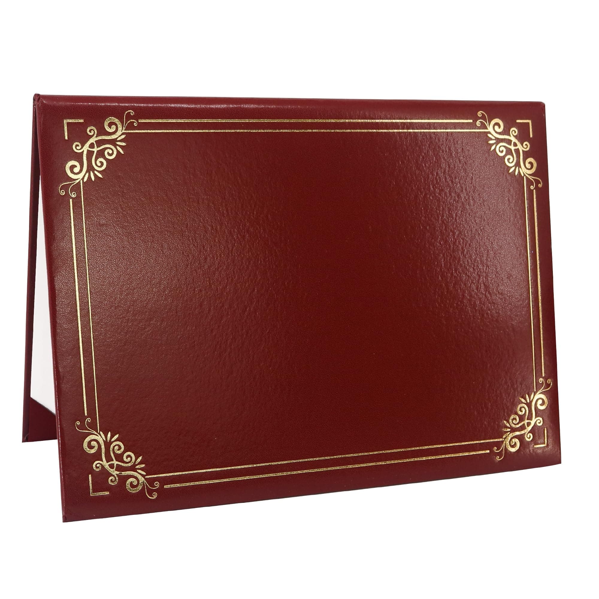 GraduatePro Certificate Holder A4 Diploma Cover Gold Border Document Padded Graduation University Paper Smooth Maroon