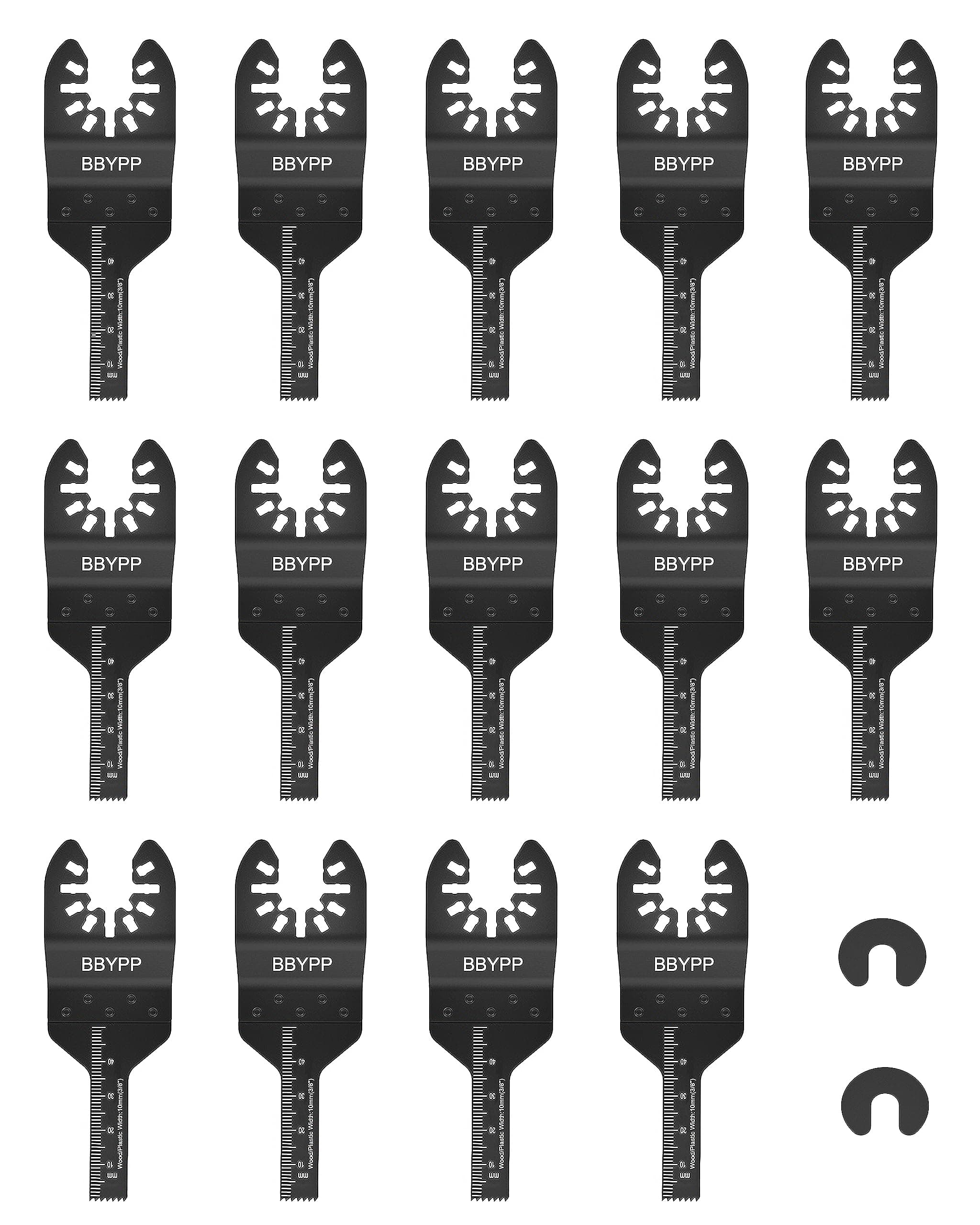 14pcs Oscillating Saw Blades, 3/8 Inch Professional Universal Multitool Blades for Wood Plastic Soft Metal, Quick Release Durable Oscillating Wood Saw Blades Fit Most Models