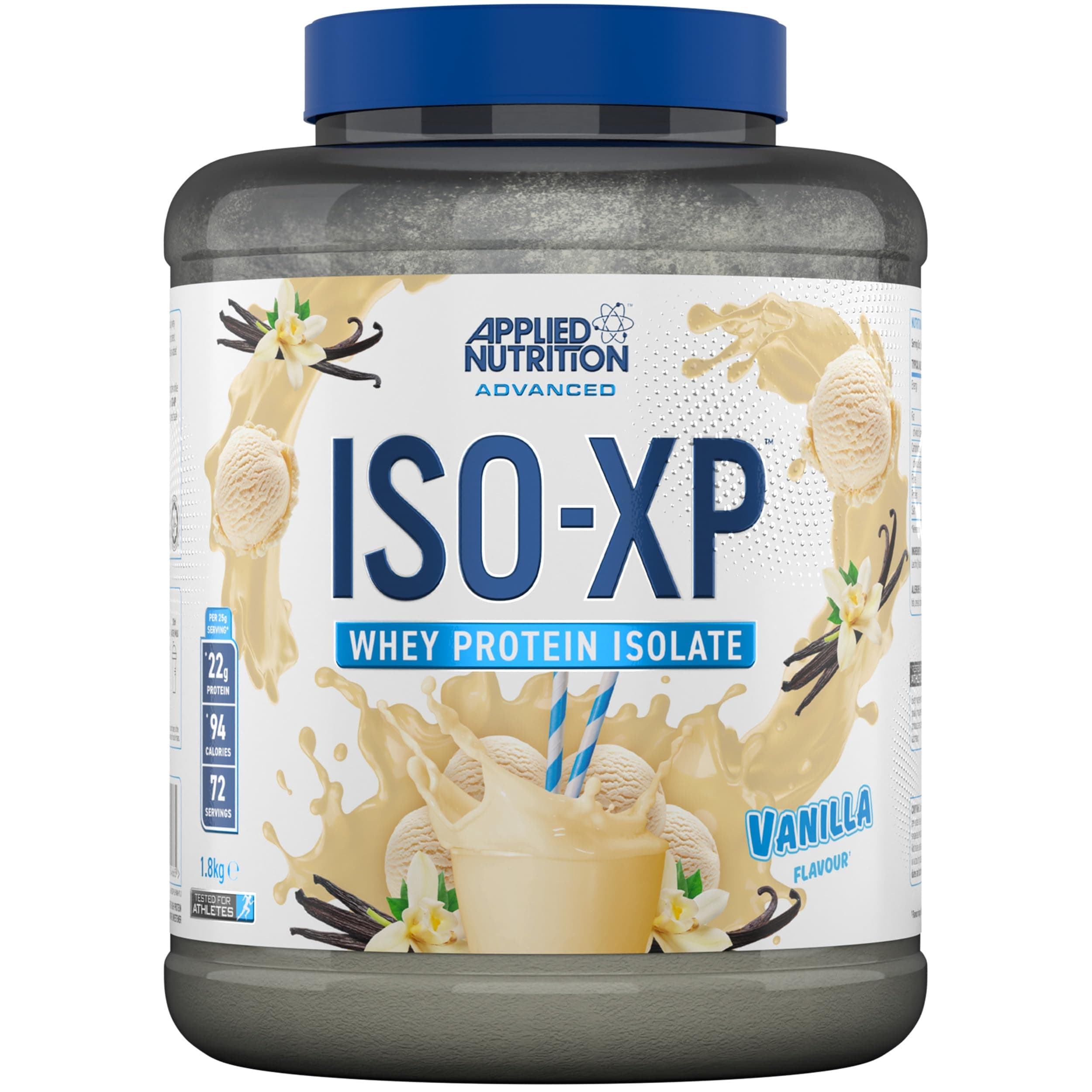 ISO-XP Whey Protein Isolate – Over 21g Protein, Low Carb, Low Fat, BCAA-Rich, Fast Absorption, Soy-Free, Halal-Certified (1.8kg - 72 Servings) (Vanilla)