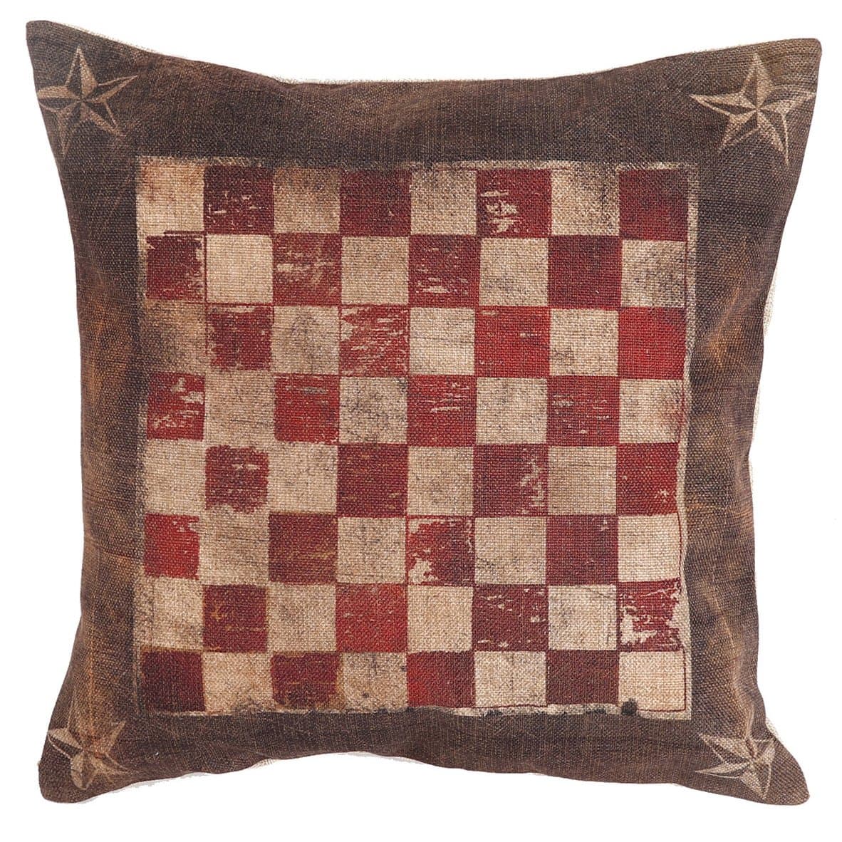 Uniquely Cotton Linen Pillowcase Home Decor Square Retro Chessboard Red White Checkered Throw Pillow Sham Cushion Cover 18" x 18"