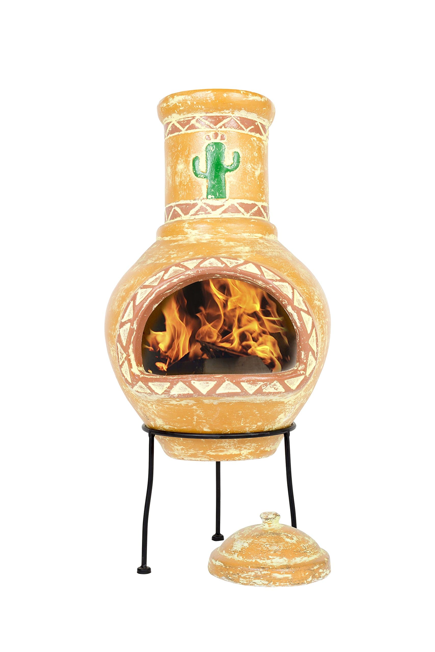 La Hacienda Cardon Clay Chimenea, Medium - Burnt Orange
