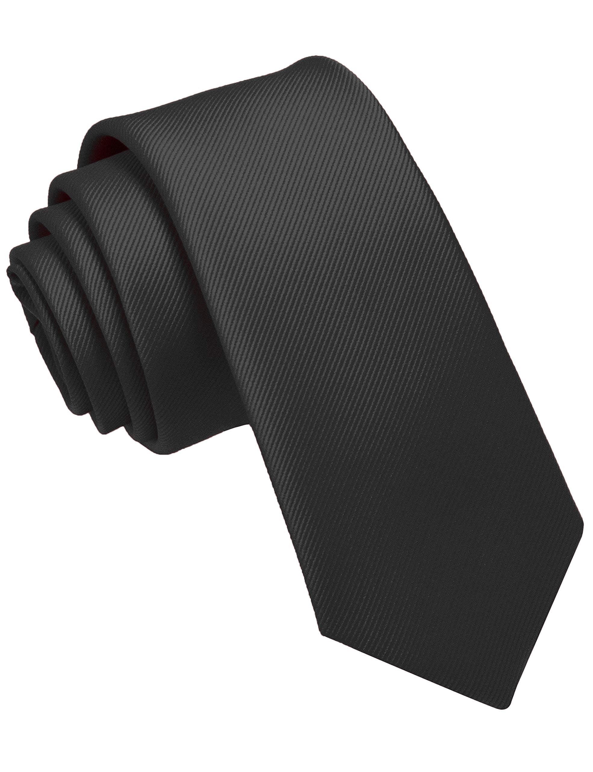 2.4" Solid Color Skinny Tie Slim Necktie for Men