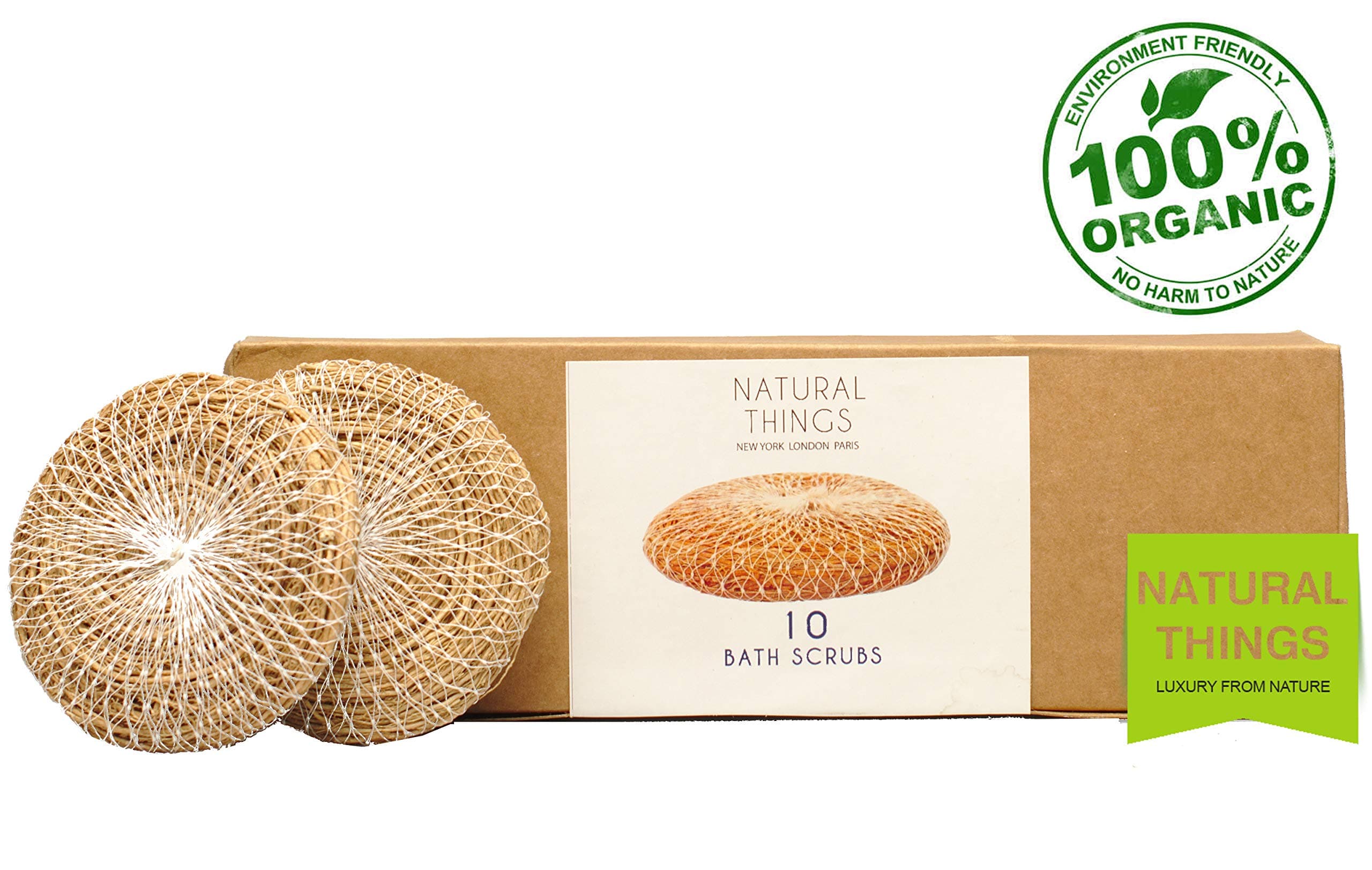 Natural Organic AntiBacterial Exfoliating Loofah Bath Scrub. 10 pack