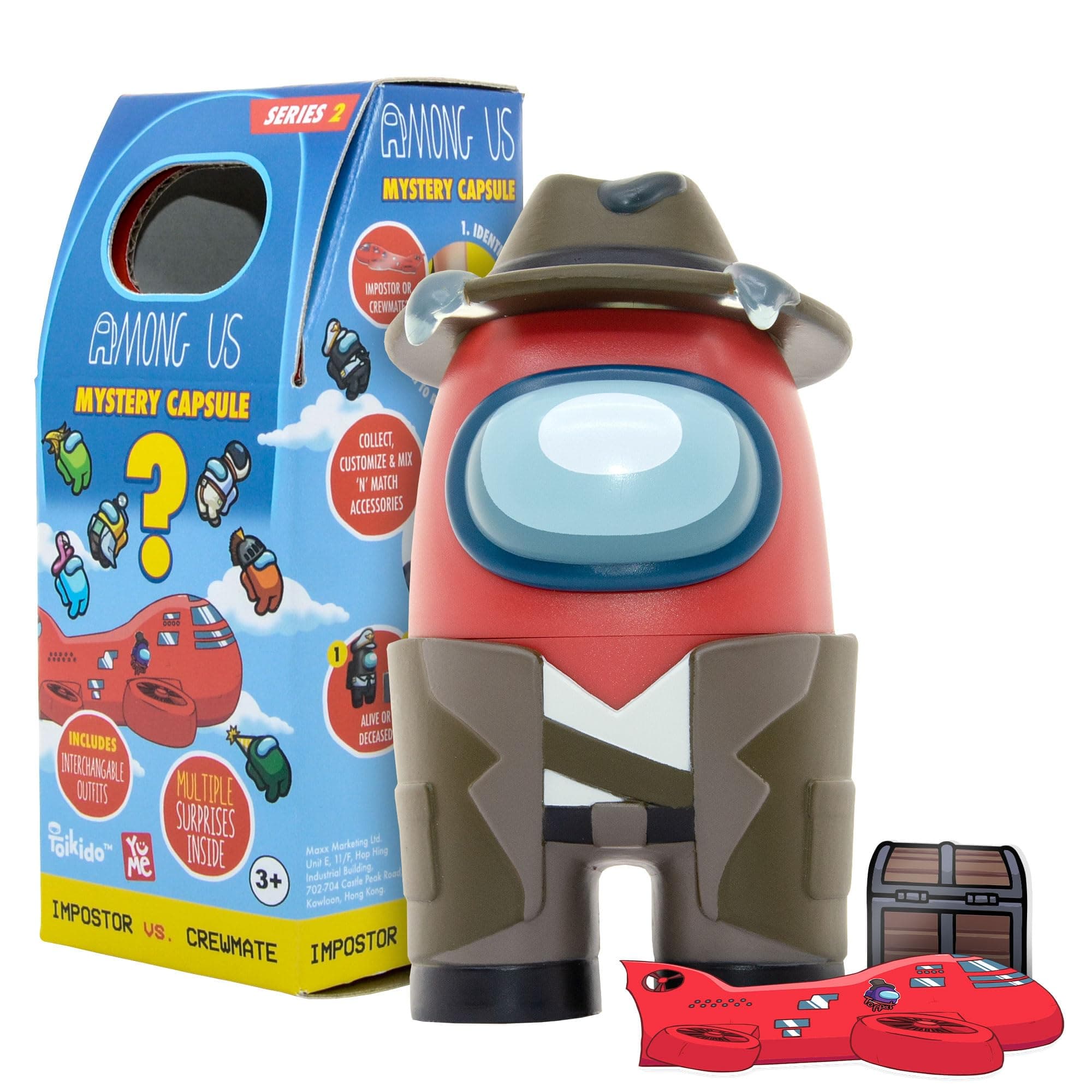 Among Us Mystery Capsules – 2‑Pack Series 2 (Impostor vs Crewmate) Mini Blind Box Action Figures – Mystery Surprise Toys & Bag Accessories for Boys, Girls & Collectors