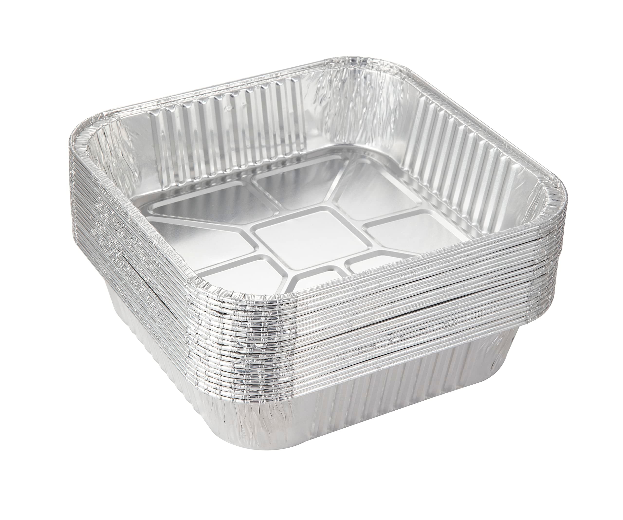 25pack- 8 x 8 Aluminum foil Pans Disposable Heavy Duty Square baking Cake Pan, Cooking Tins Homemade Breads Oven Pans,Foil Pan, Baking pan Roasting