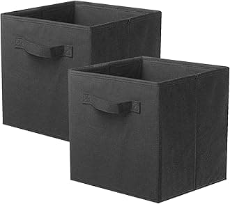 ShellKingdom Storage Bins, Foldable Fabric Storage Cubes And Cloth Storage Organizer Drawer For Closet And Toys Storage, 2 Pack (Black)