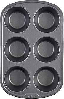 Everyday Nonstick Steel Jumbo Texas Muffin Pan, 6-cup, Gray