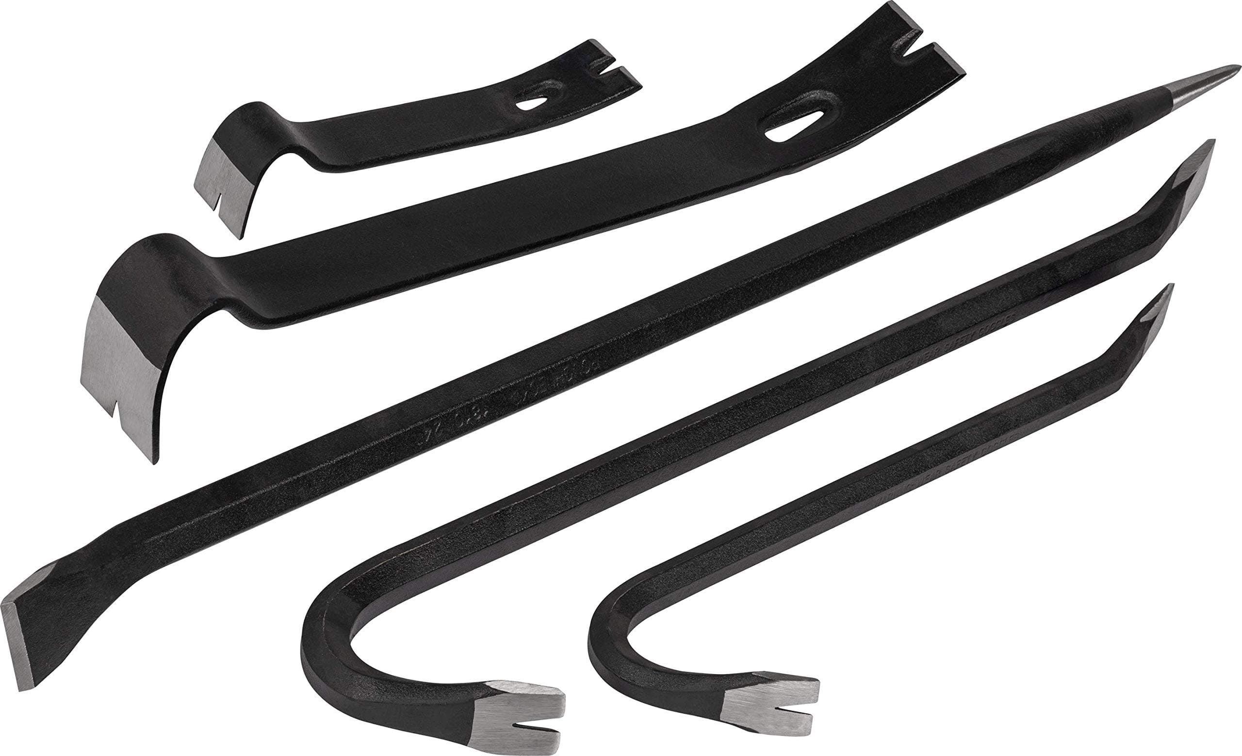 Roughneck ROU64965 Multi-Purpose Bar 5 Piece Set Including: Utility Bars (7in)(15in), Aligning Bar (24in) & Wrecking Bars (12in)(18in)