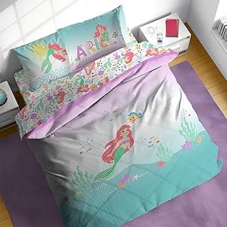 Disney The Little Mermaid Full Comforter Set - 7 Piece Kids Bedding Includes Comforter, Sheets & Pillow Cover - Super Soft Ariel Microfiber Bed Set