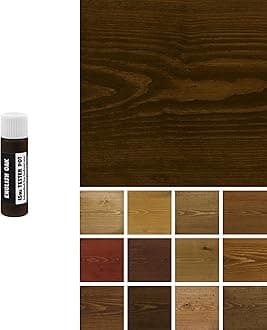 Wood Stain Water-Based - (English Oak) – Non-Toxic, Eco-Friendly & Quick Drying - Easy-to-Apply, Concentrated Formula for All Wood Types – 15ml Tester Pot
