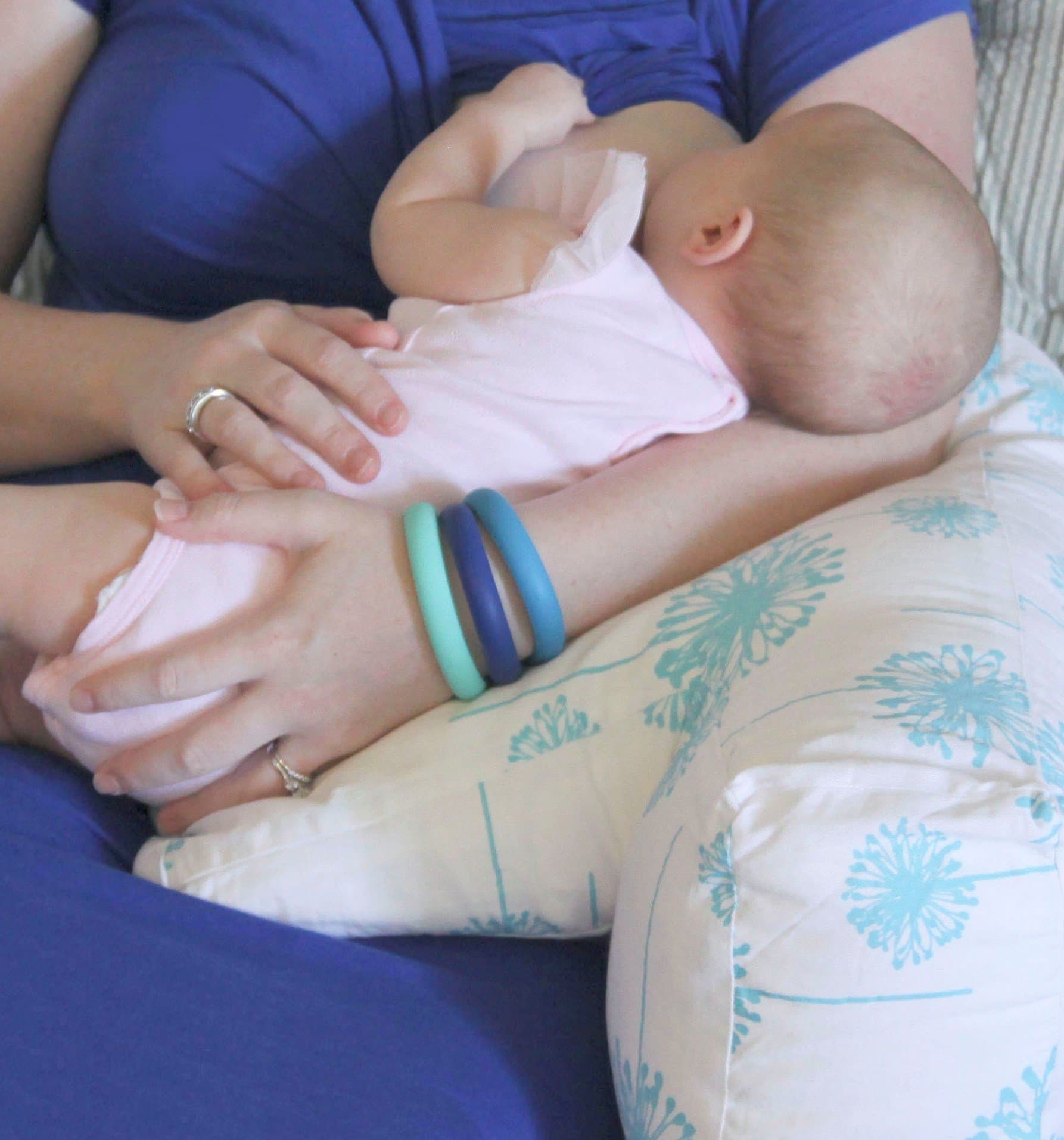 Shuga Bebe Couture Angled Nursing Pillow for Breastfeeding - Make-A-Wish Aqua