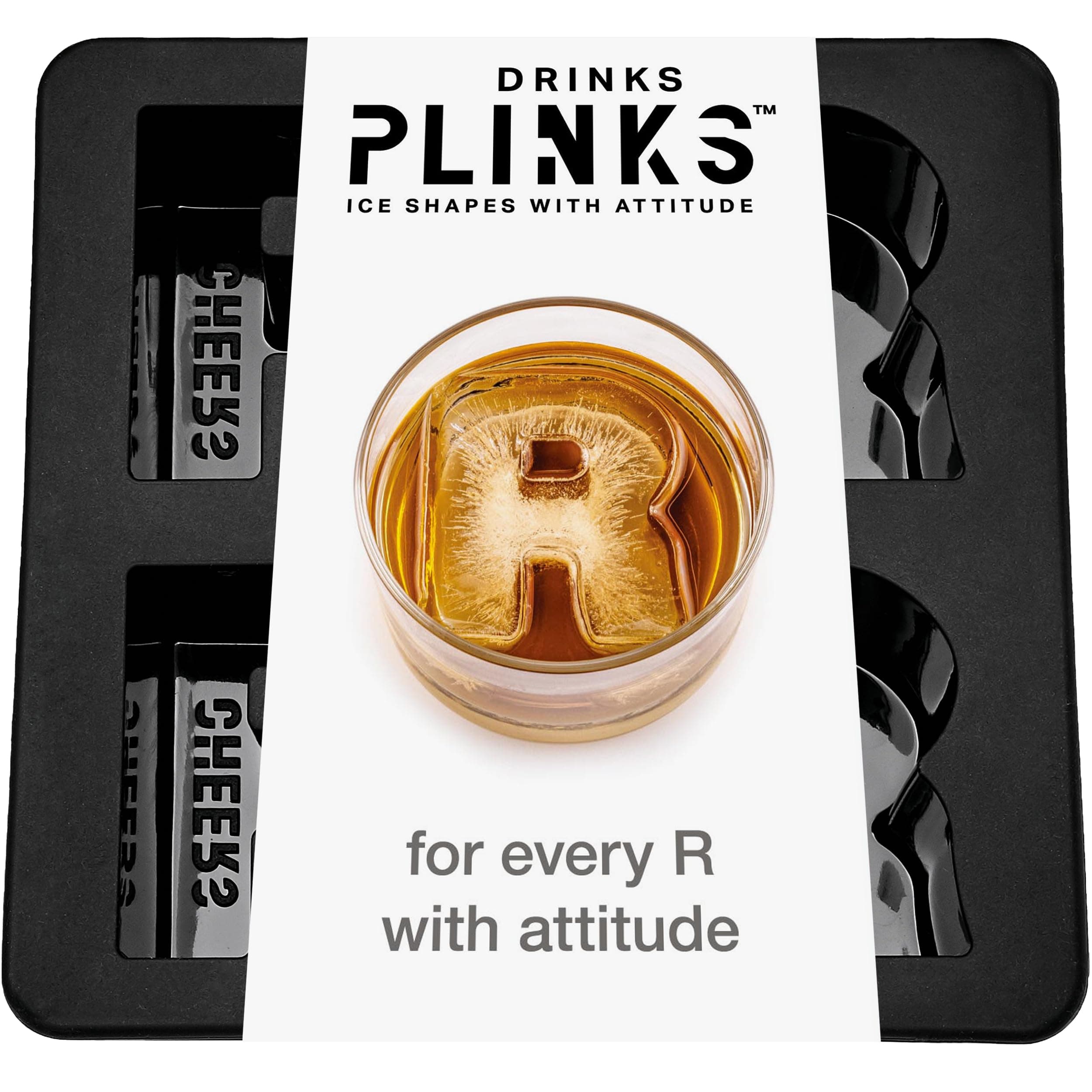 DRINKSPLINKS (ドリンクスリンクス) 製氷トレイ レターR プレミアムシリコンモールドフリーザートレイ&オーブン対応 食事準備容器 | カクテル&ウォーターボトル用氷 | 食事の準備 食材を節約 離乳食 | バーテンダーアイス