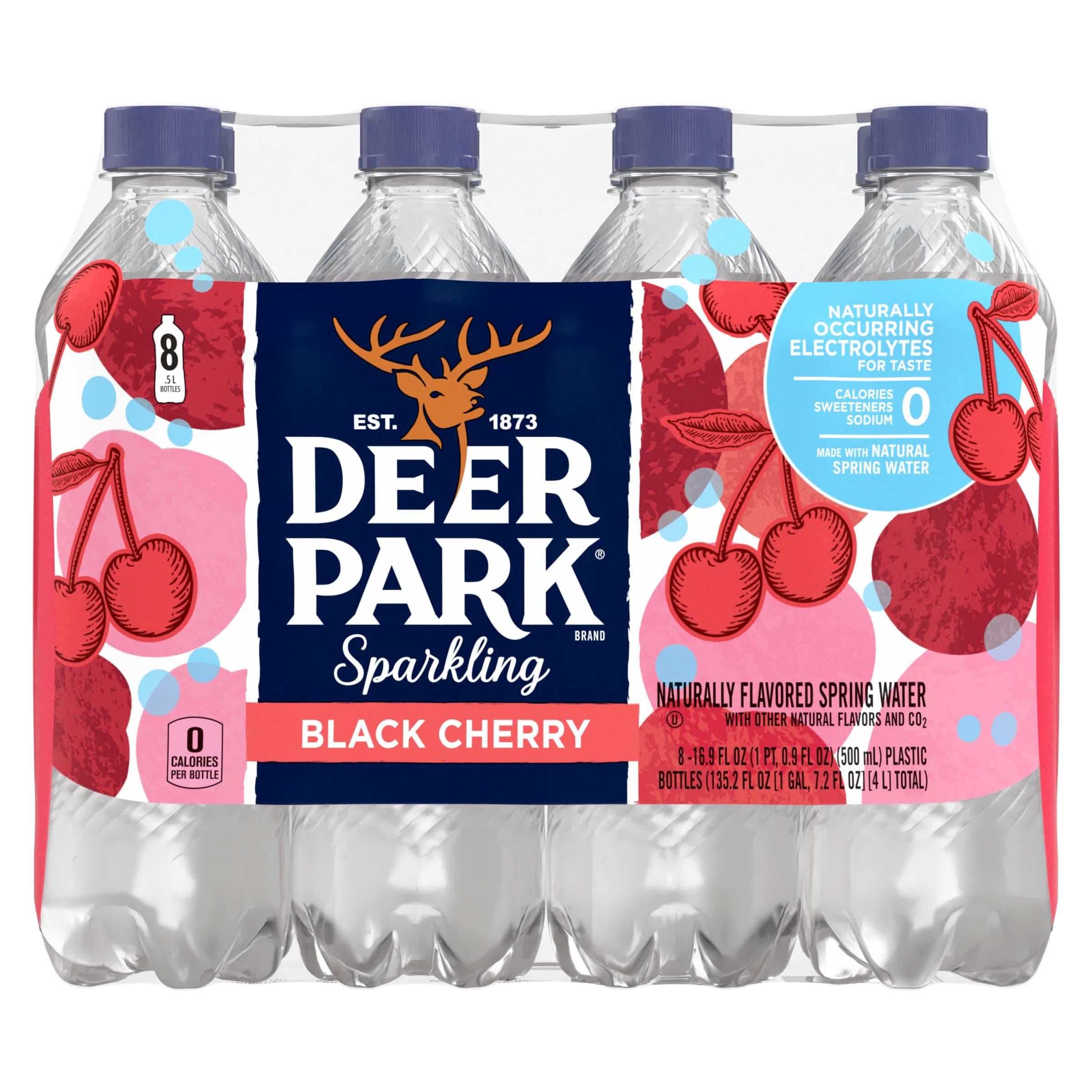 - Sparkling Water, Black Cherry, 16.91 Fl Oz (Pack of 8)