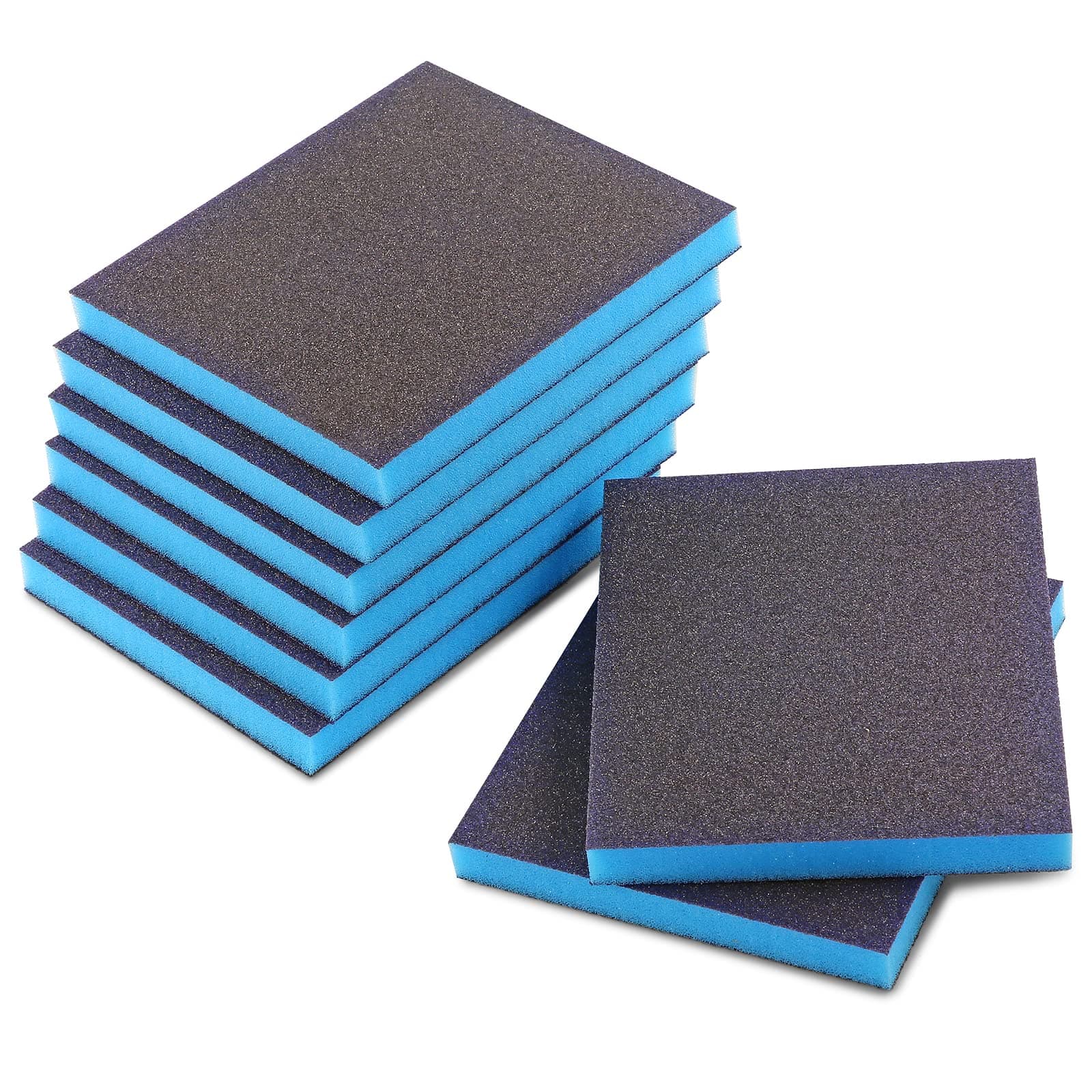 8Pcs 80 Grit Sanding Sponge, Jamiikury Coarse Sanding Blocks Washable and Reusable, Wet Dry Sandpaper Sponge for Wood Metal FurniturePaint and Drywall