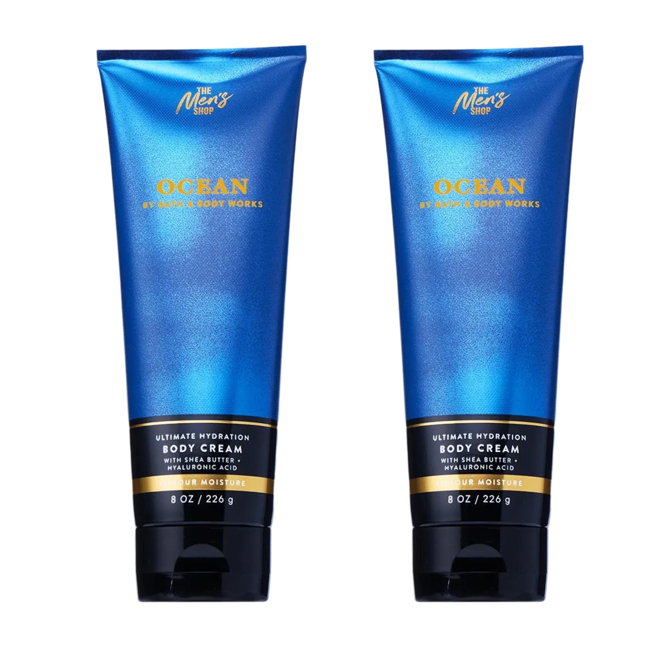 Bath & Body Works Men’s Body Cream, Ocean Scent, Ultimate Hydration Moisturizer with Shea Butter & Hyaluronic Acid for Dry Skin, Coastal Air & Cypress Scent, 8 oz - 2 Pack