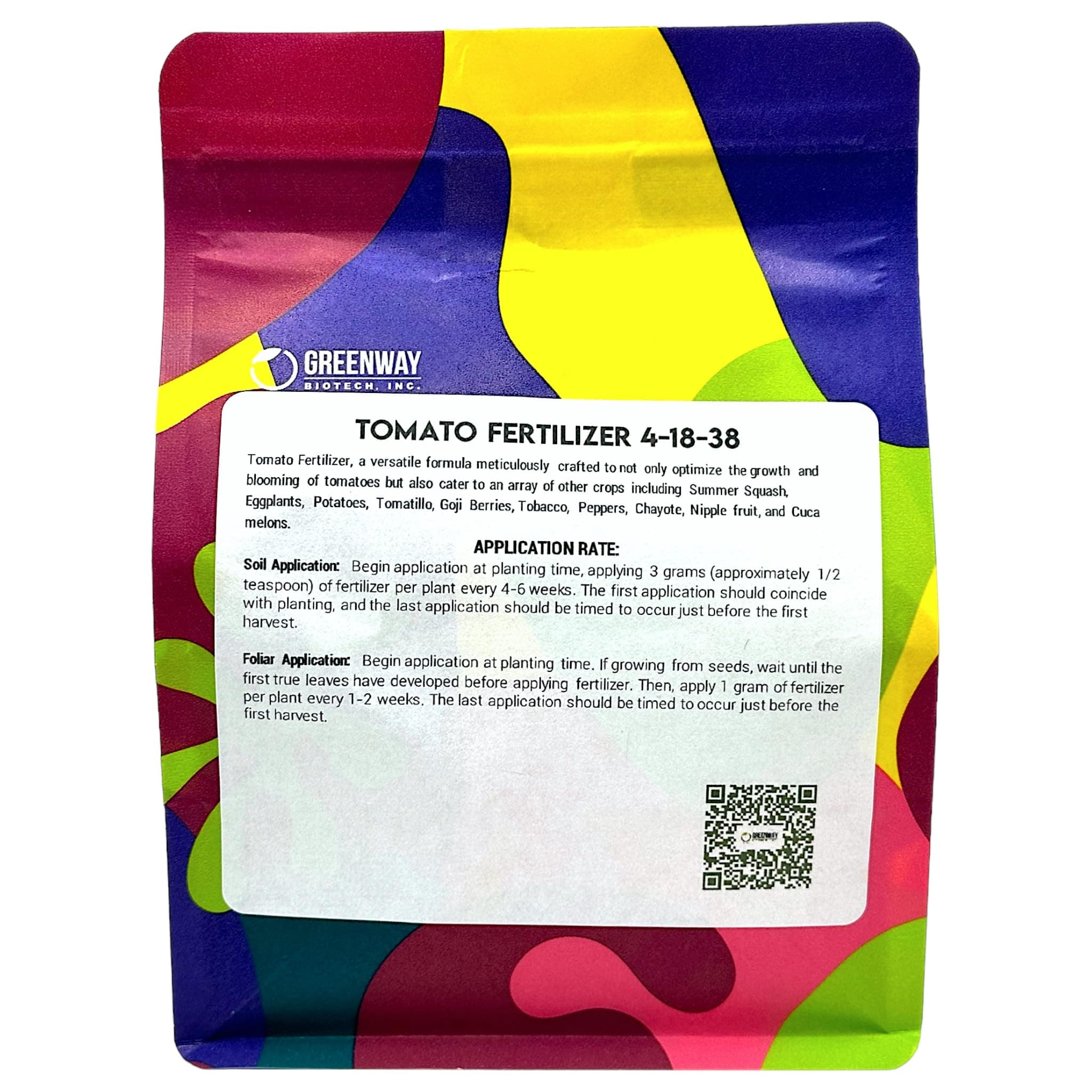 Greenway Biotech, Inc. Tomato Fertilizer 4-18-38 Powder - Water Soluble with Chelated Micronutrients for Tomatoes Peppers Eggplant - Bigger Fruit Better Flavor - Hydroponics or Soil - 2 LB