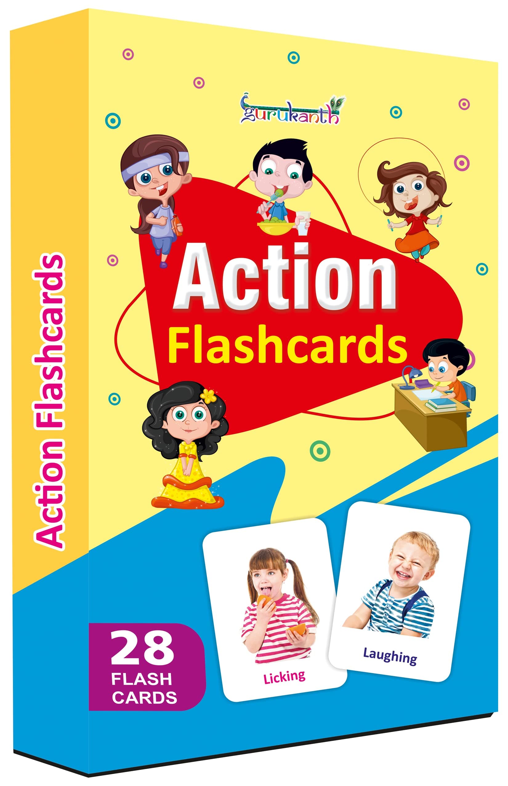 Gurukanth Action Flash Cards for Kids Early Learning | Easy & Fun Way of Learning 1 Year to 6 Years Babies Smart Toys