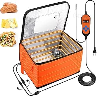 Proofing Box with Heater, Bread Proofing Box with 41℉-122℉ Temperature and Timer Controller, Collapsible Zippered Temperature Proofer for Bread, Pizza and Yoghurt Making