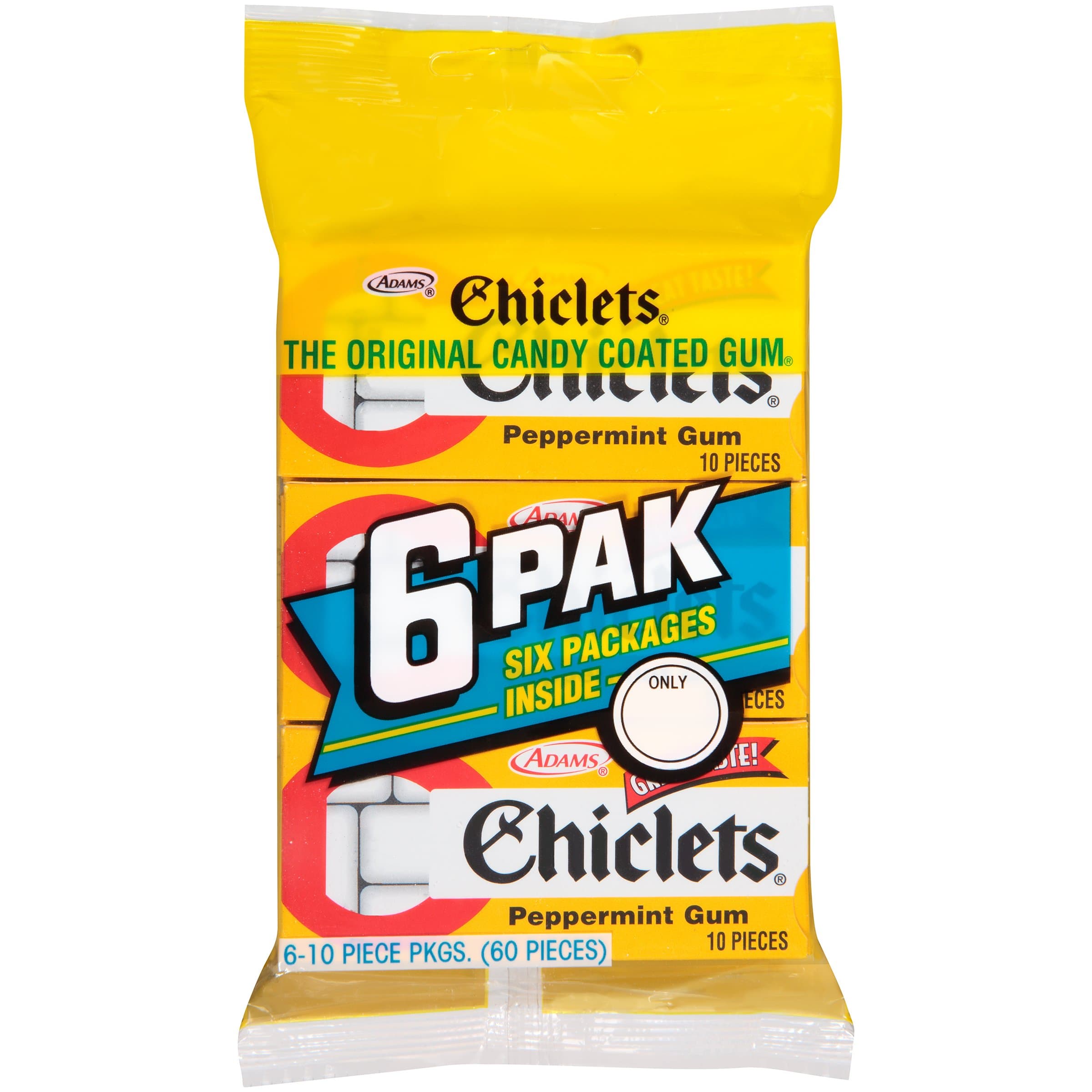 Chiclets Gum, Peppermint, 60 Piece (Pack of 28)