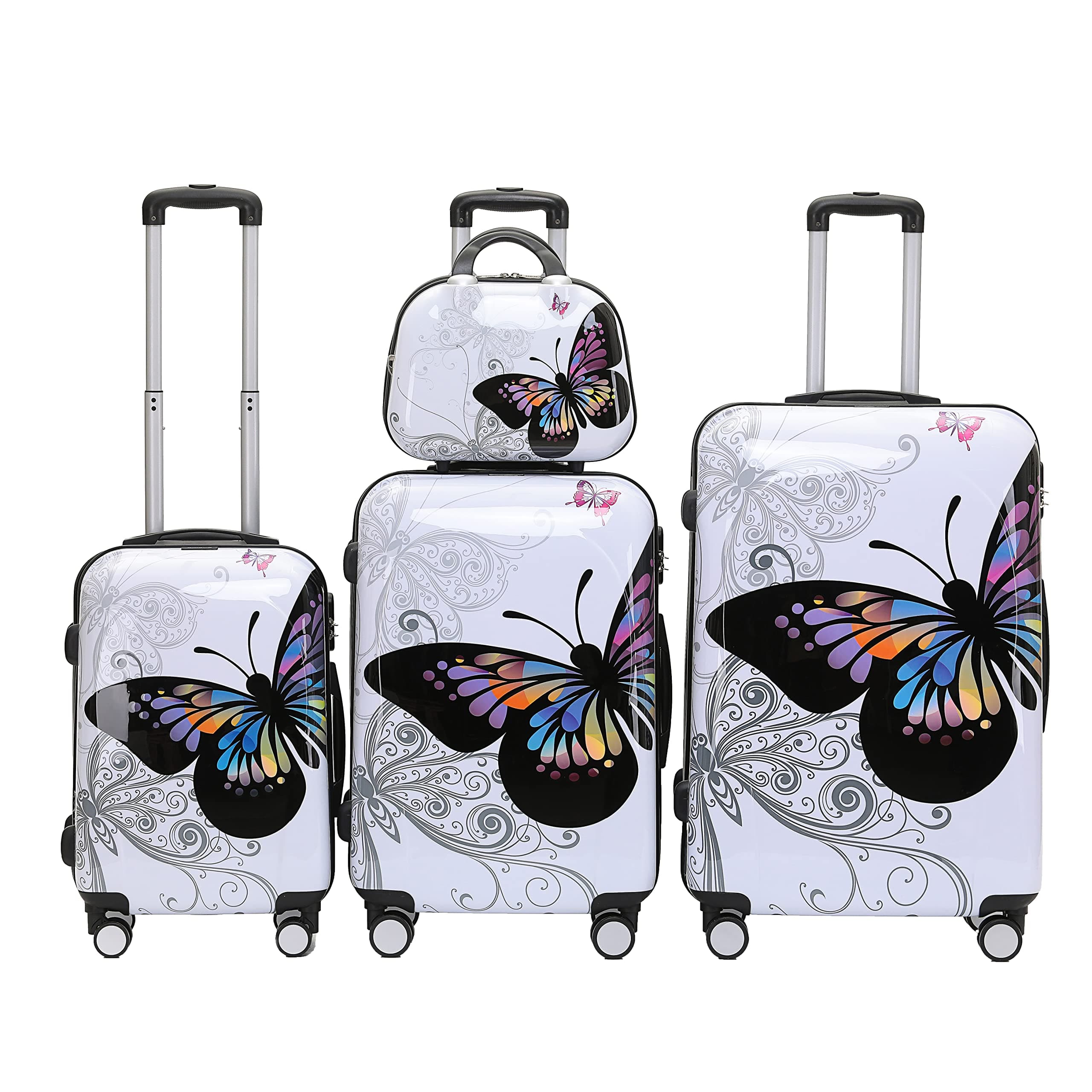 Beibye 2060 Travel Suitcase Hard-Shell Trolley Suitcase Set in 12 Designs, XL, L, M Set and Vanity Case