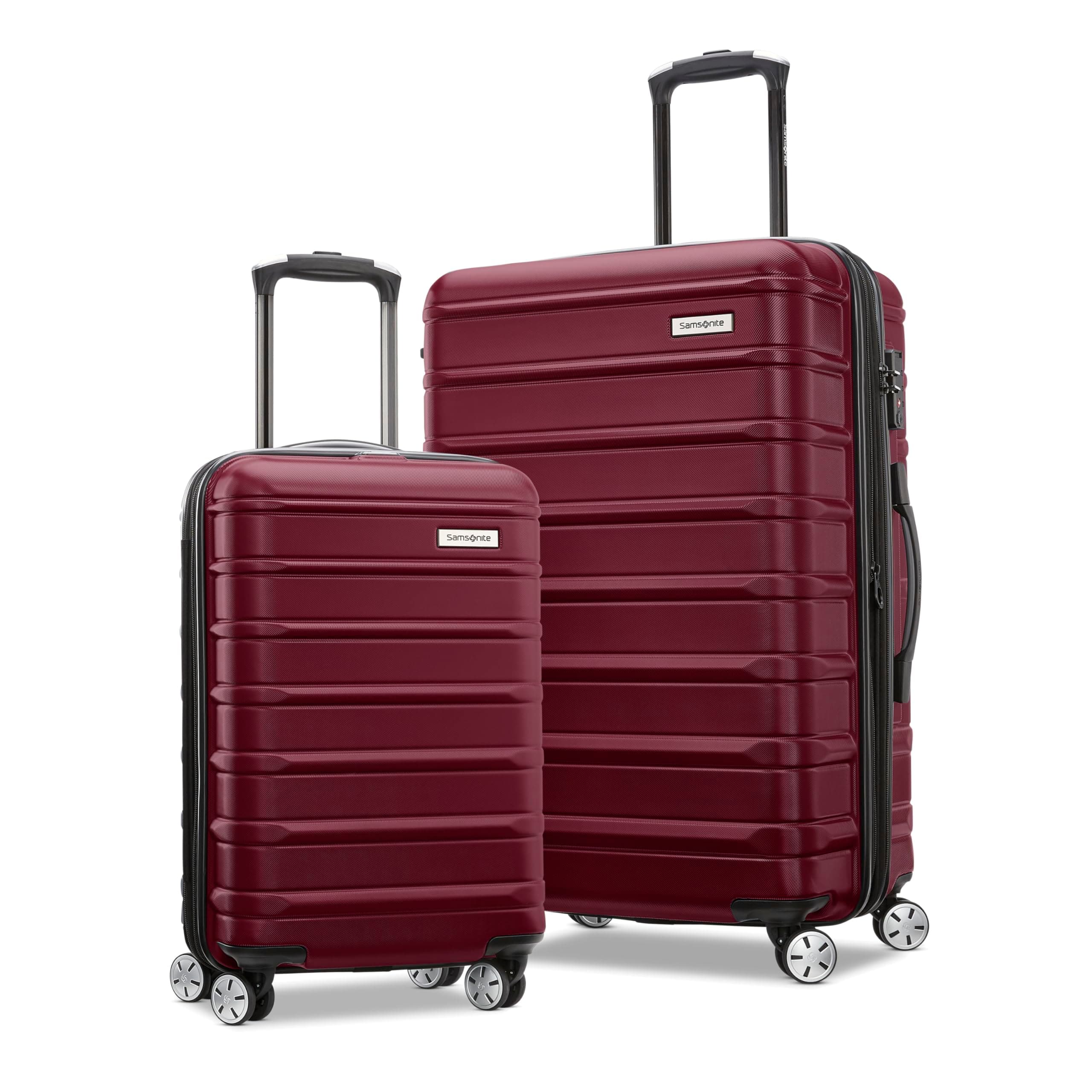 Samsonite Omni 2 Hardside Expandable Luggage with Spinner Wheels, 2-Piece Set (19/24), Nature Merlot