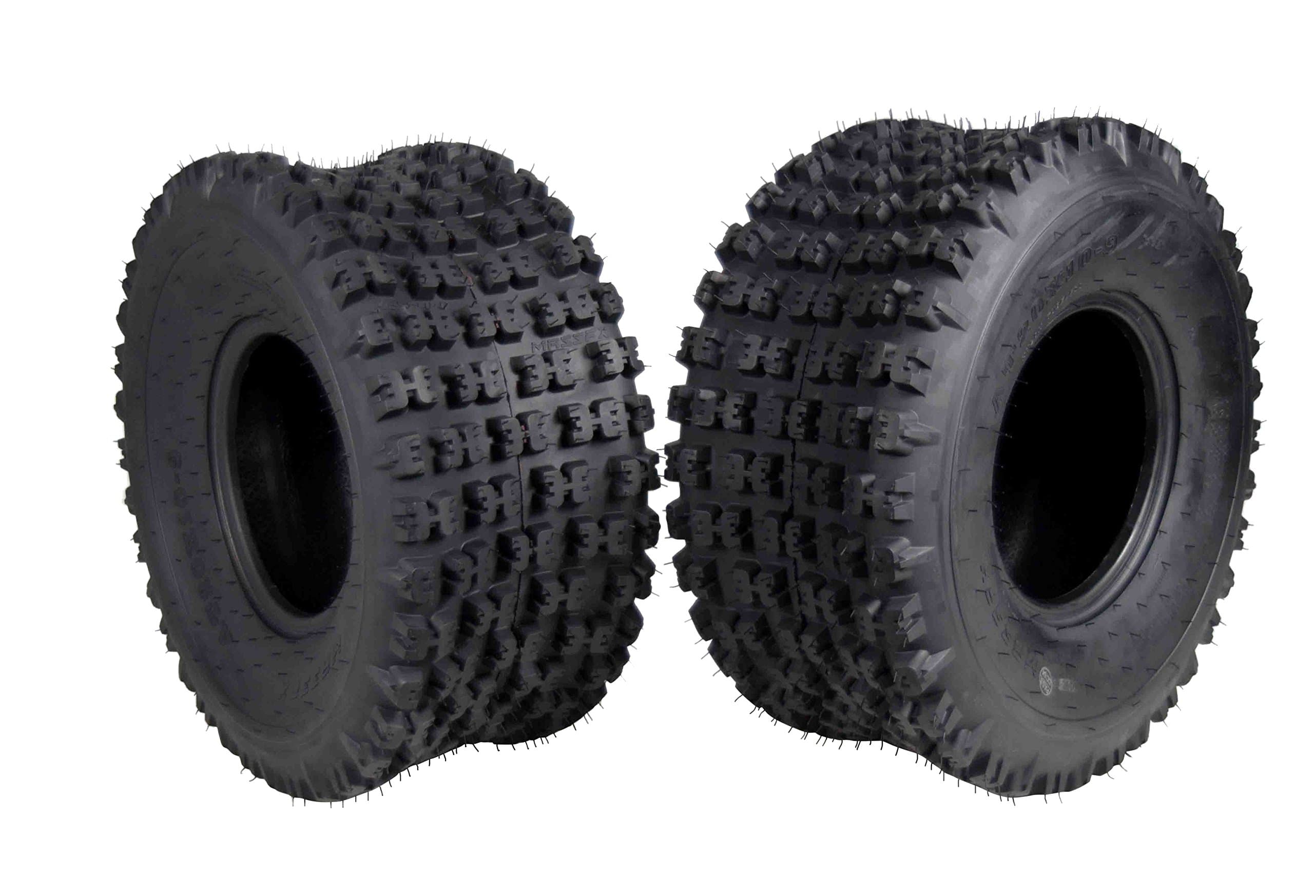 MASSFX 20x10-9 Dual Compound Rear Tire for Off-Road All-Terrain (ATV) and Sport Quad Vehicles - 6-Ply with 12mm Tread Depth 20x10x9 (2 Pack)