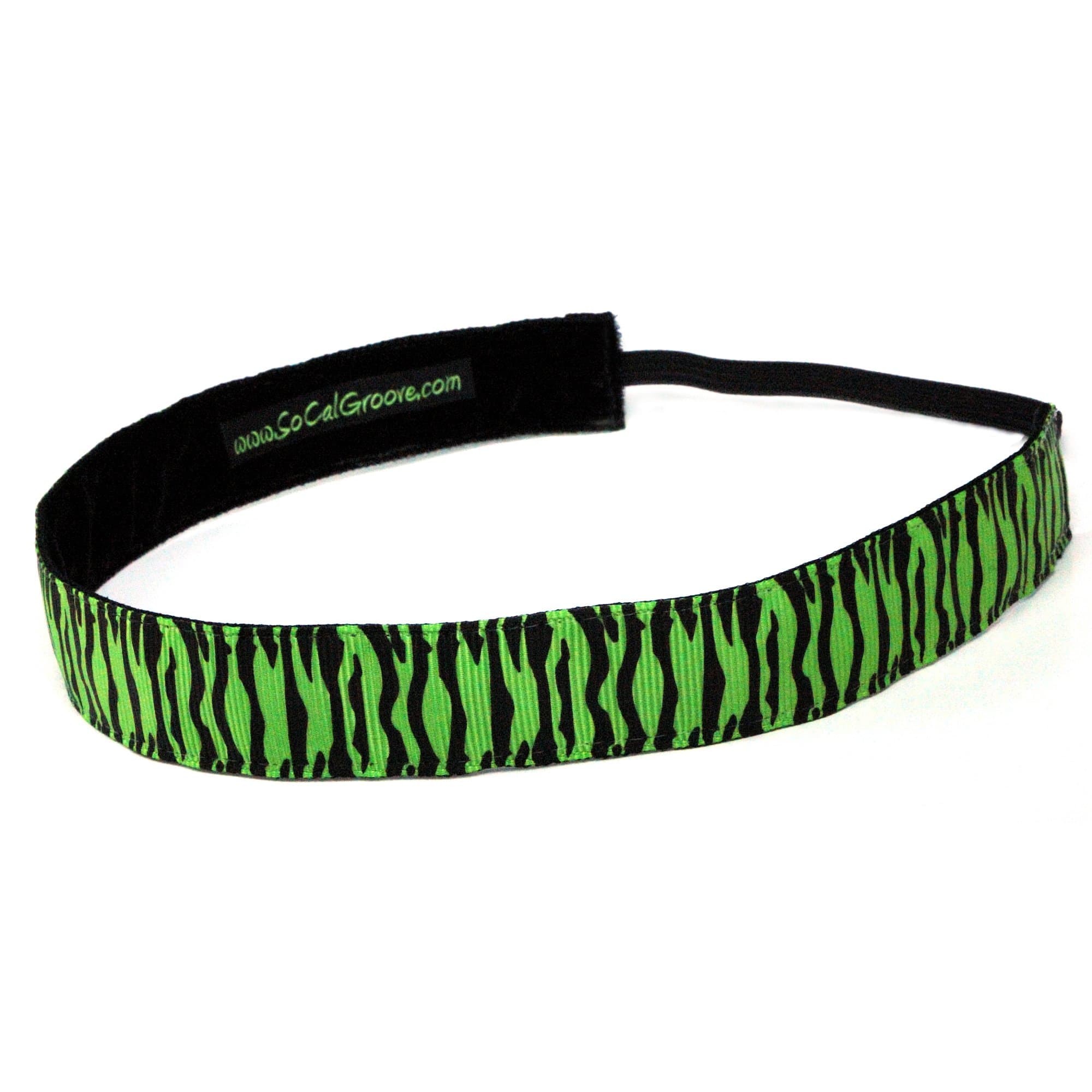 Zebra Groovy Headband in Green 7/8"