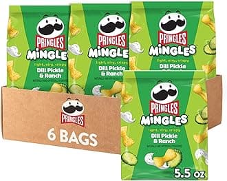 Pringles Mingles Puffed Snacks, Dill Pickle and Ranch, Salty Snacks (6 Bags)