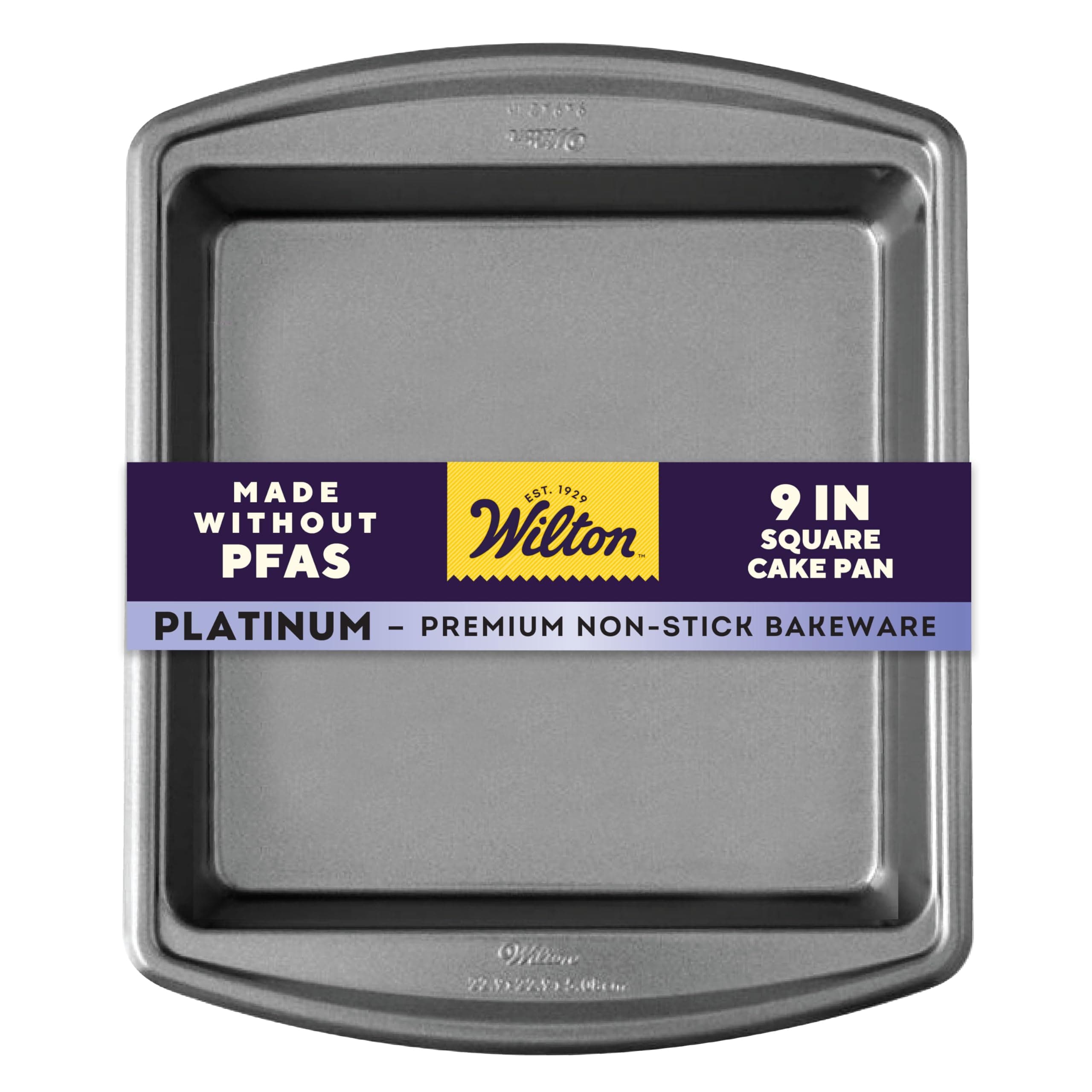 Wilton Advance Select Premium Non-Stick Square Cake Pan, Steel, Silver, 9 x 9-Inch