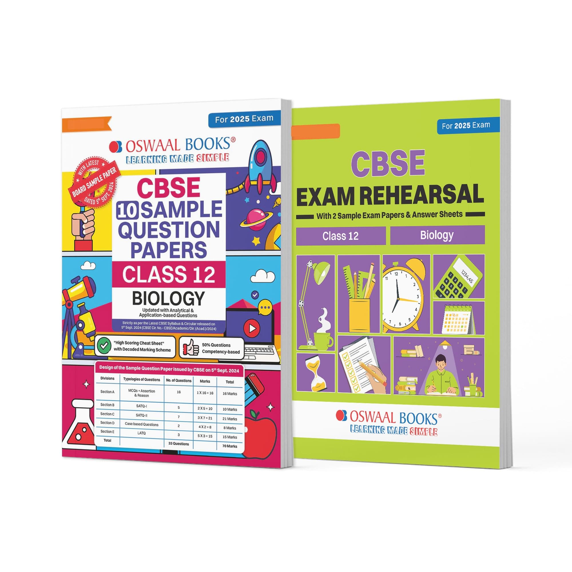 Oswaal CBSE Sample Question Papers & Exam Rehearsal Class 12 Biology (Set of 2 Books) For 2025 Board Exam