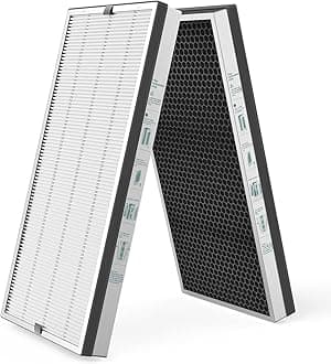 Jafända Air Filter Original FIlter Replacement 2 Pack for JF999 Air Purifier, 3-in-1 Filter with The True HEPA 13 &1.68 lb Activated Carbon