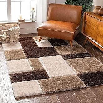 Modern Soft Shaggy Rugs Fluffy Home Decorative Carpet for Living Room 2-inch Thick Carpet (6X9 FEET, Ivory)