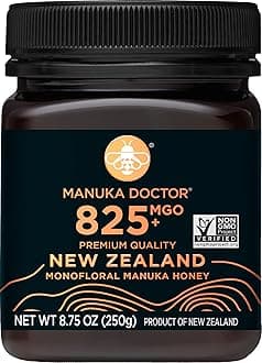 Manuka Doctor - MGO 825+ Manuka Honey Monofloral, 100% Pure New Zealand Honey. Certified. Guaranteed. Raw. Non-GMO (8.75 oz)