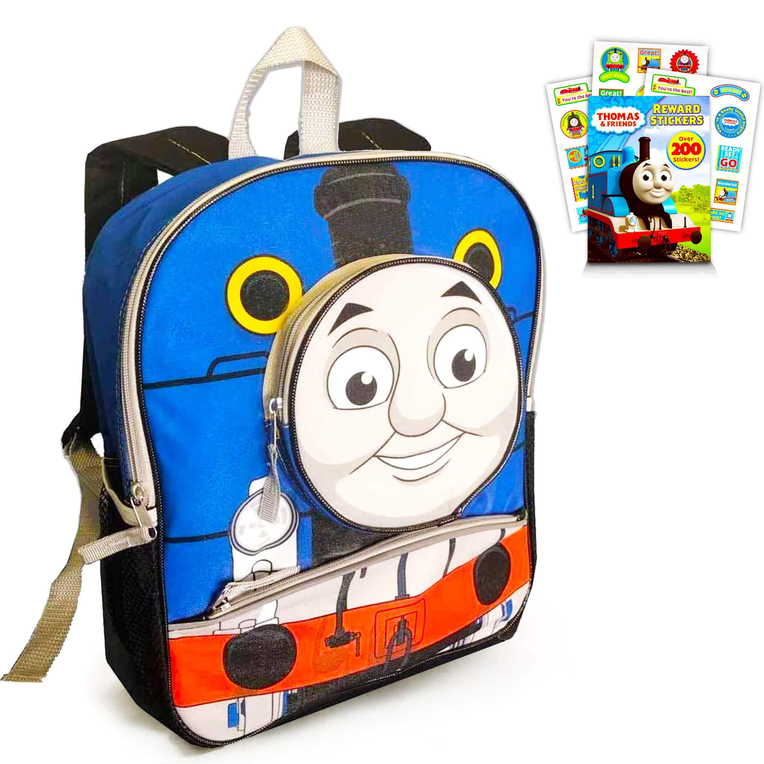 Thomas the Train Backpack for Boys Kids ~ 2 Pc Bundle With Premium 11" Thomas Backpack And Stickers (Thomas and Friends School Supplies)
