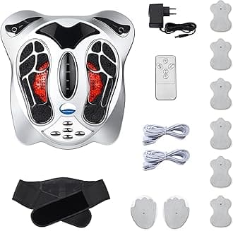 AROGYA Acupressure Health Protection Machine, Varicose Veins Electromagnetic Wave, Improve Blood Circulation, Full Body Pain Relief & Relaxation Infrared Vibration Massage Therapy (Silver)