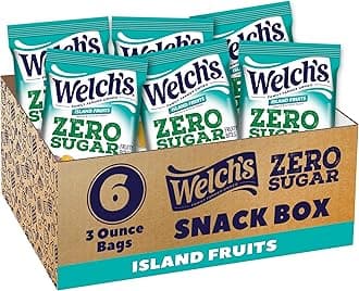 Zero Sugar Fruity Bites, Island Fruits Snack Box, Gluten Free & Sugar Free Snacks, 3oz Snack Packs (Pack of 6)