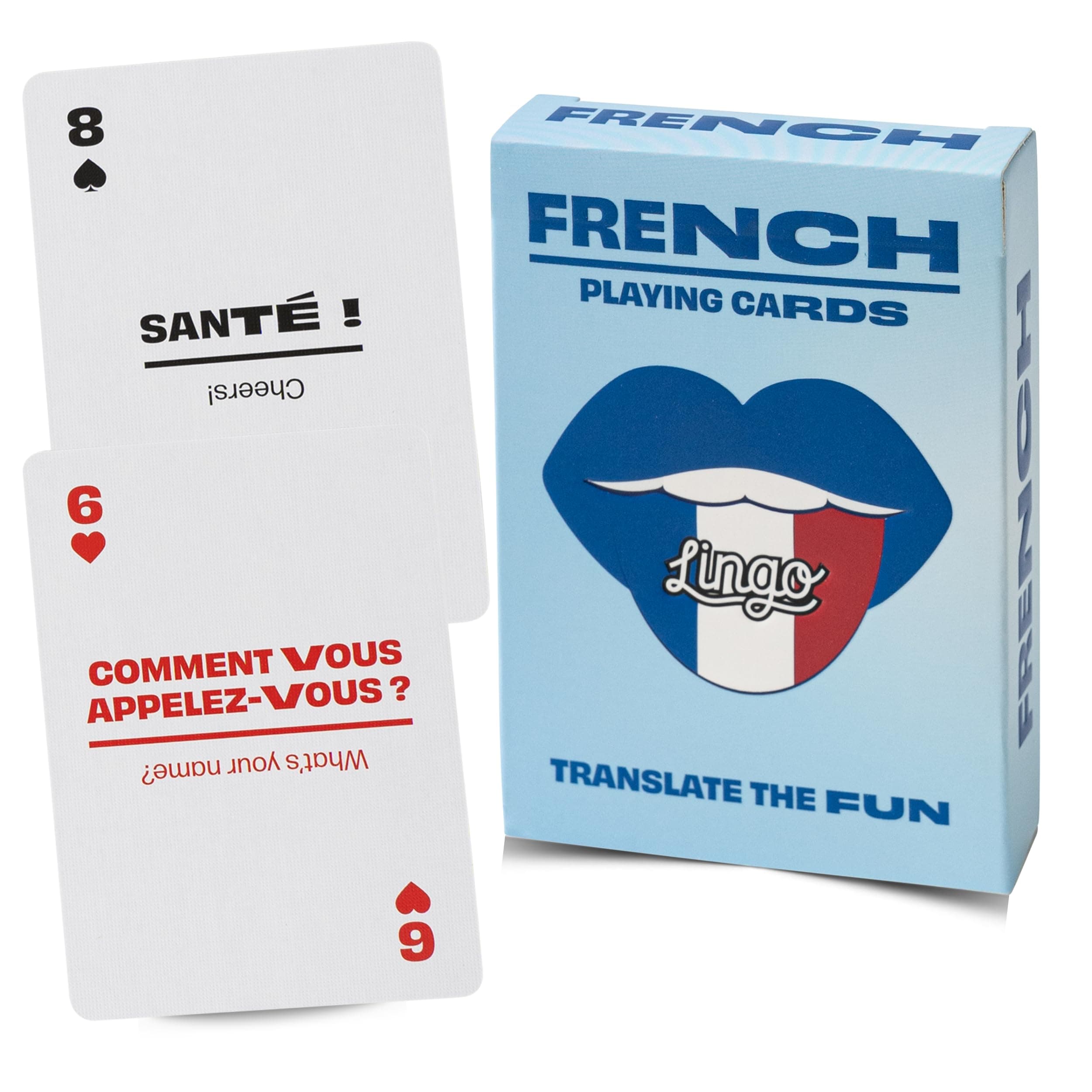 Lingo Playing Cards | Language Learning Game Set | Fun Visual Flashcard Deck to Increase Vocabulary and Pronunciation Skills (French)