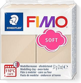 STAEDTLER 8020-70 FIMO Soft Oven-Hardening Polymer Modelling Clay - Sahara (1 x 57g Block)