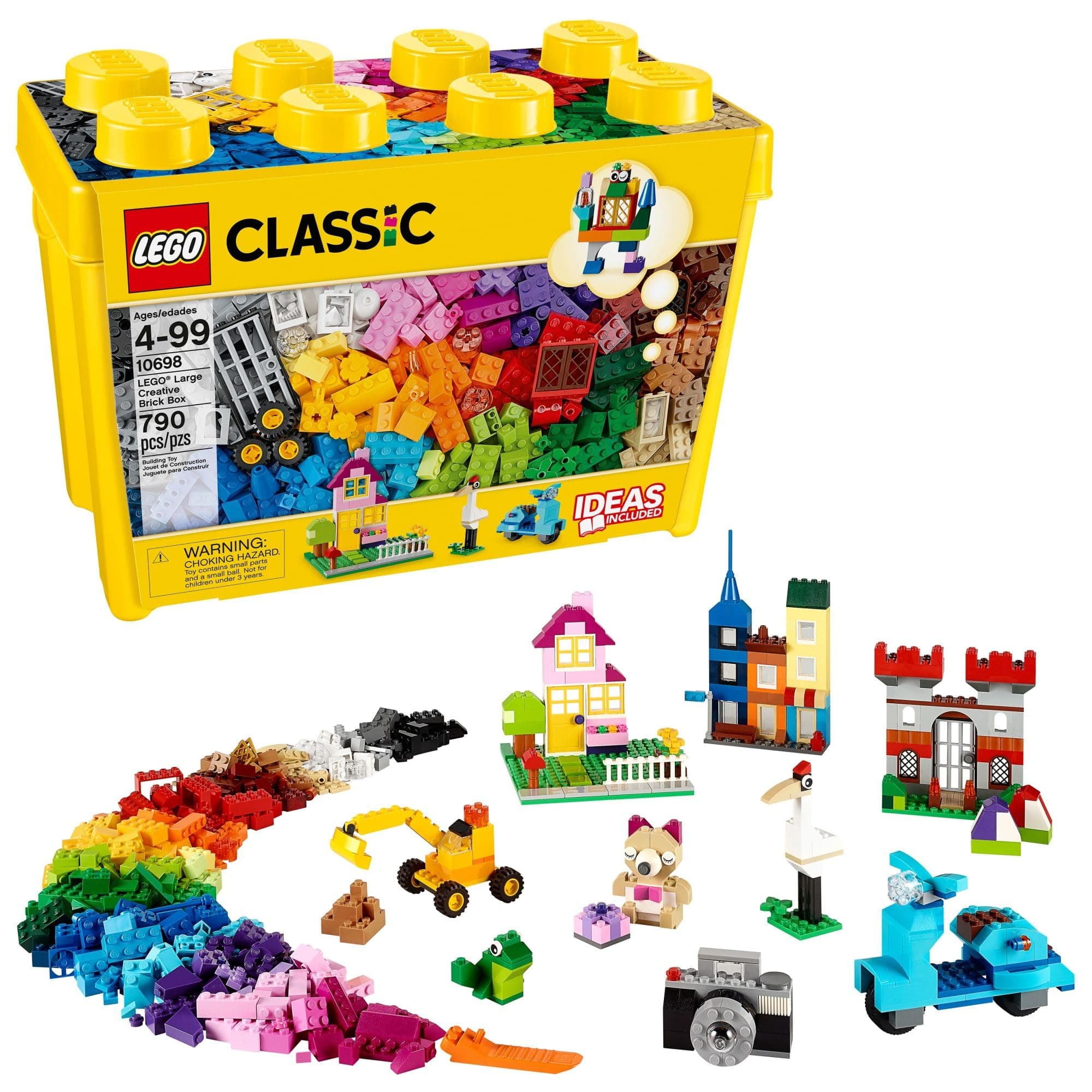 Classic Large Creative Brick Box 10698 Building Set, Toy Storage Solution for Home or Classrooms, Interactive Building Toy for Kids, Boys, and Girls
