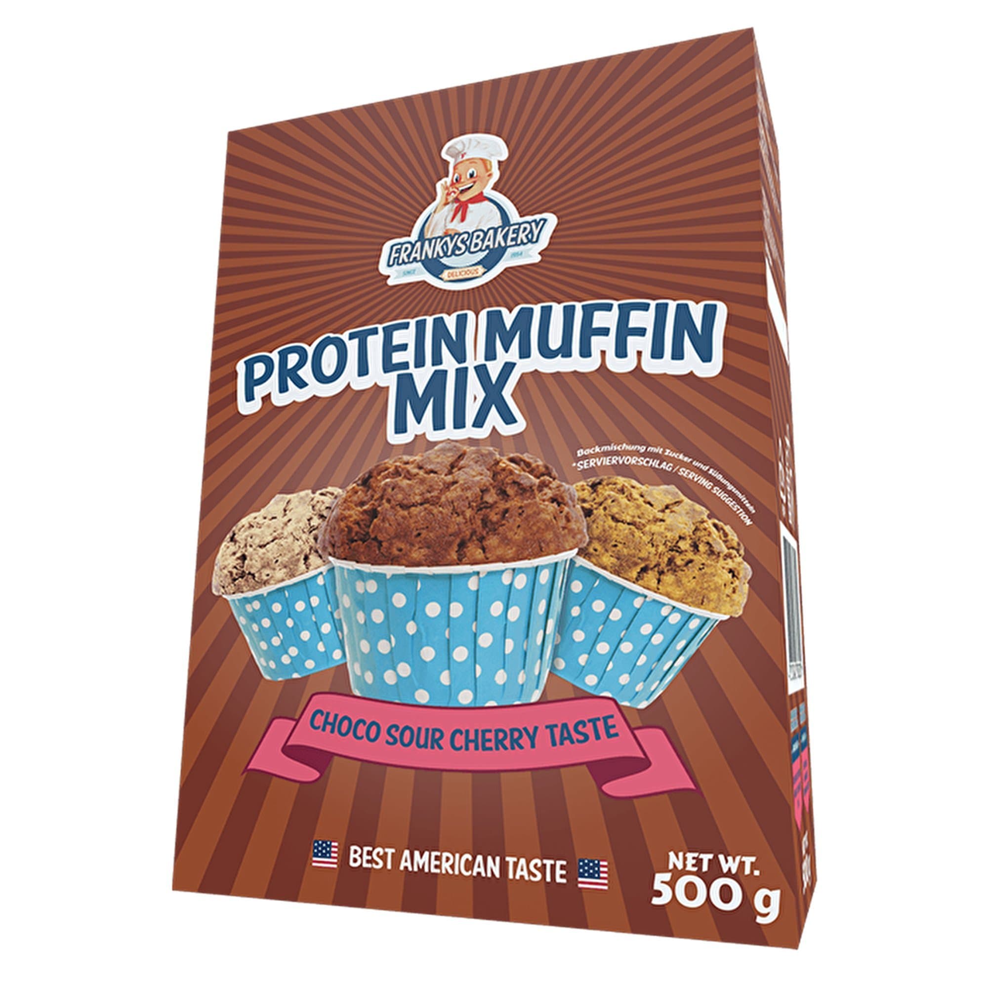 Frankys Bakery Chocolate Cherry Flavour Protein Muffin Mix, 500 g