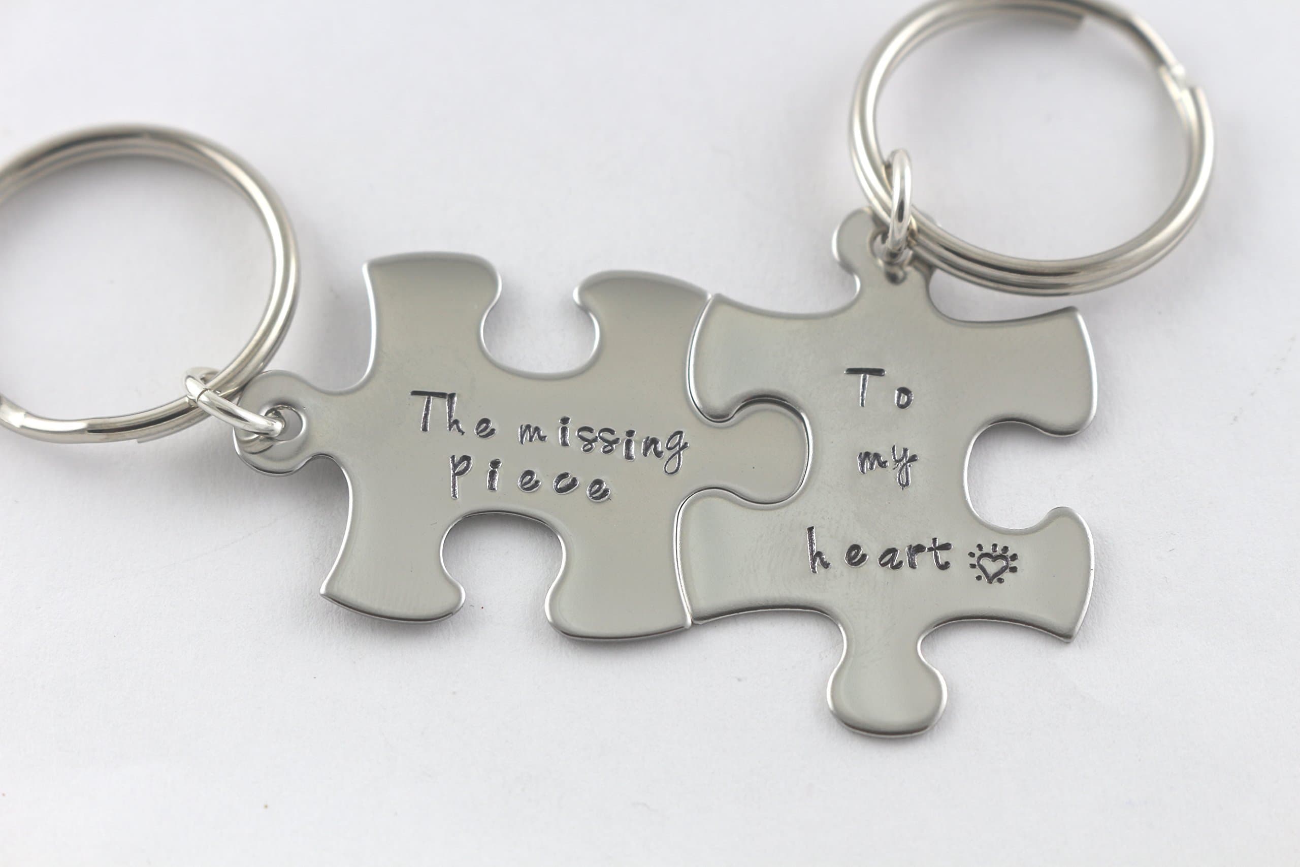 Puzzle Piece Keychains - Anniversary or Wedding Gift - Keyring - Key Chain - Key Ring - Gift for Bride Groom
