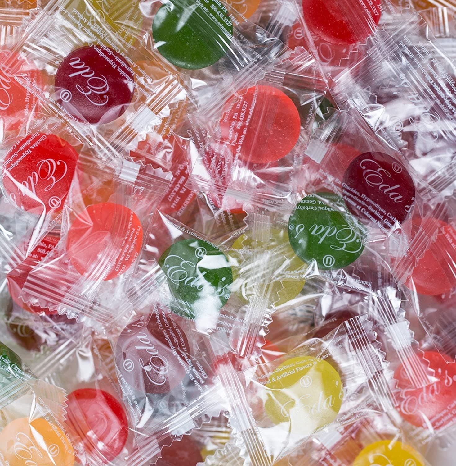 Sugar Free Mixed Fruit Hard Candy, individually wrapped, OU Parve, Uses Sorbitol, Low Sodium, 1 LB