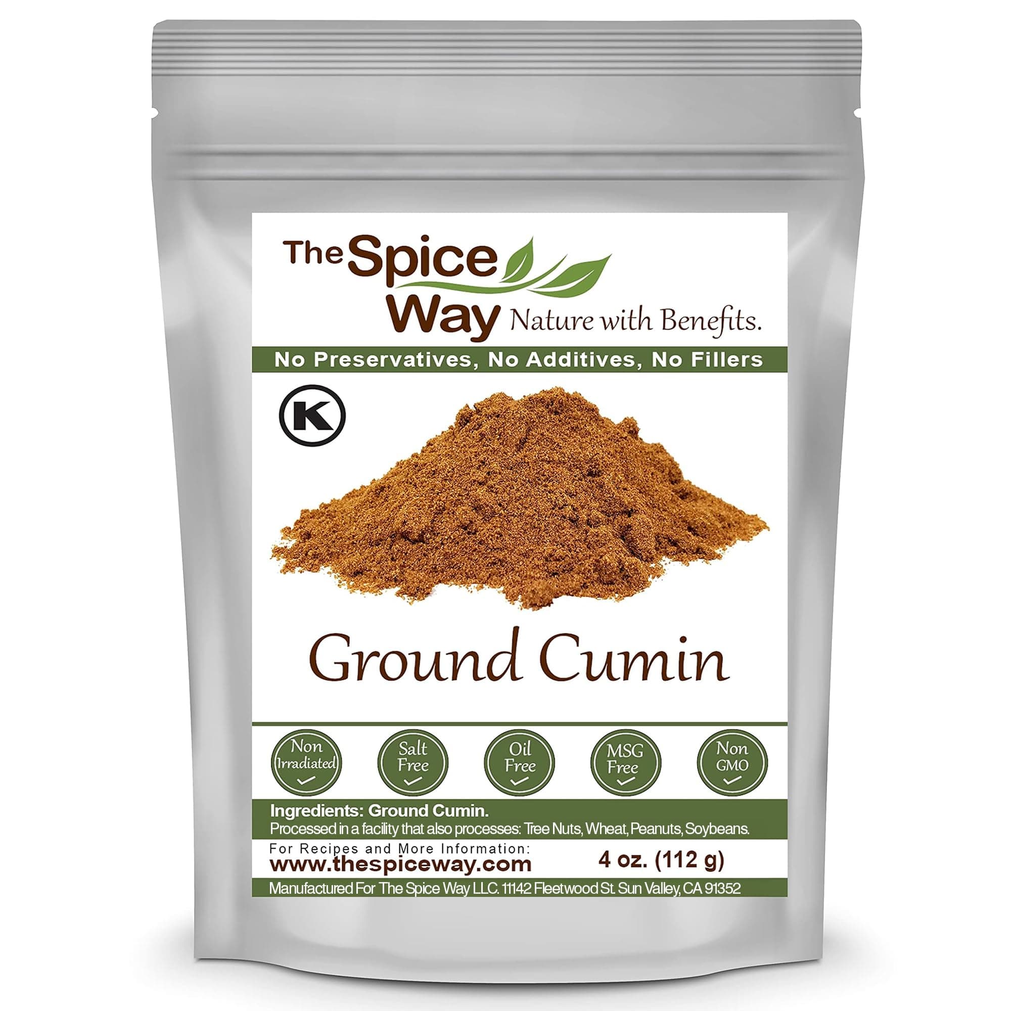 The Spice Way Ground Cumin - powder made from premium whole cumin seeds 4 oz resealable bag