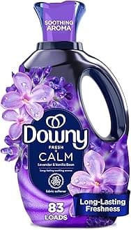 Downy Ultra Soft Fabric Softener Liquid, Calm, Lavender and Vanilla Bean, 56 fl oz, 83 Loads